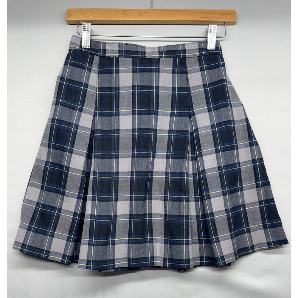 Girls Gray Tartan Uniform Skirt - Size 7.5 Becky Thatcher Elder wear